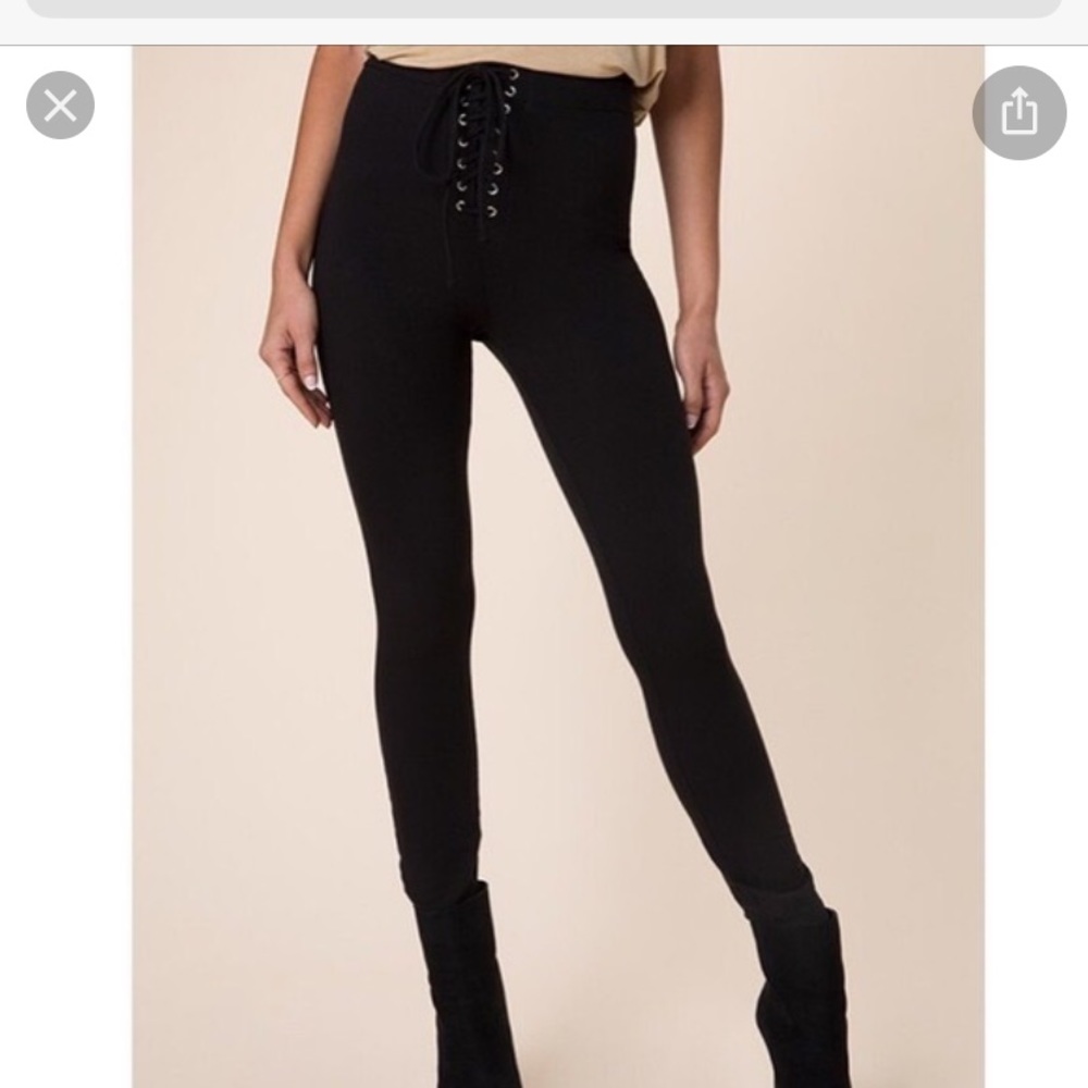 Kittenish lace up leggings